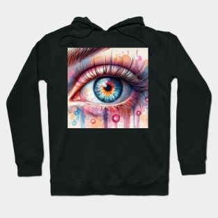 Psychedelic looking abstract illustration of an eye Hoodie